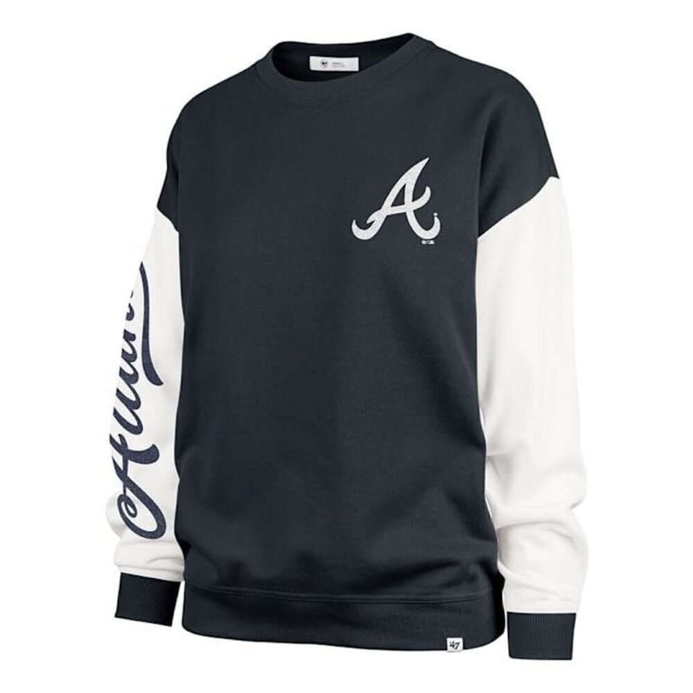 47 NWT Atlanta Braves Flint Black Andie Double Header Crew Sweatshirt Large